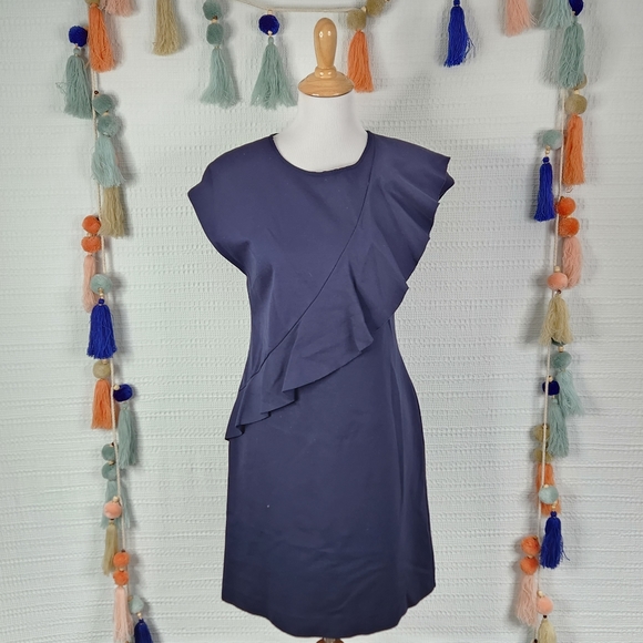 Banana Republic Knit Asymmetrical Ruffle Dress - Picture 4 of 8